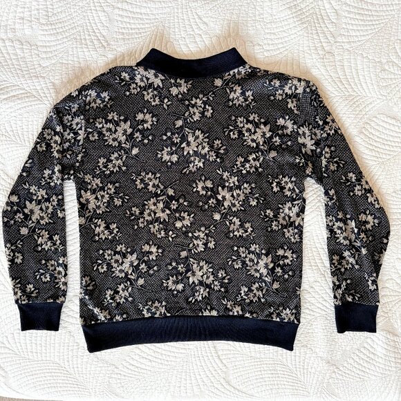 Vintage CP Sport Gold Metallic Floral Collared Sweater - Picture 6 of 9